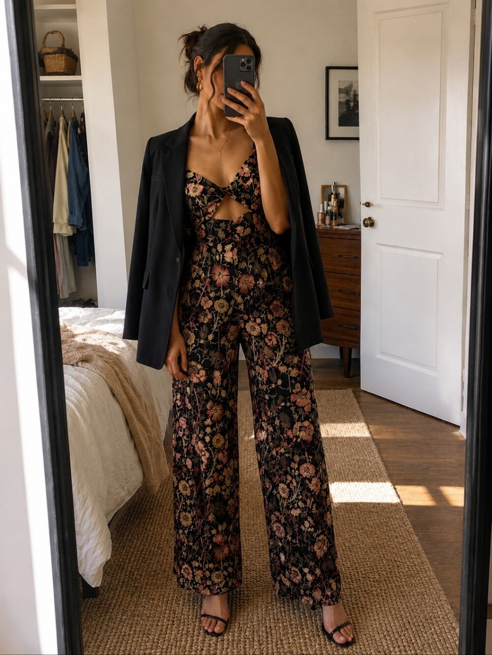 NWT! Free People Jen’s Pirate Booty Baroque Highgrove Floral Smocked Jumpsuit M